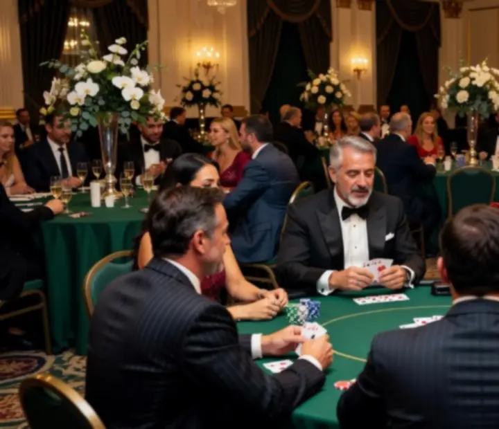 Goście podczas emocjonującego wieczoru pokerowego
