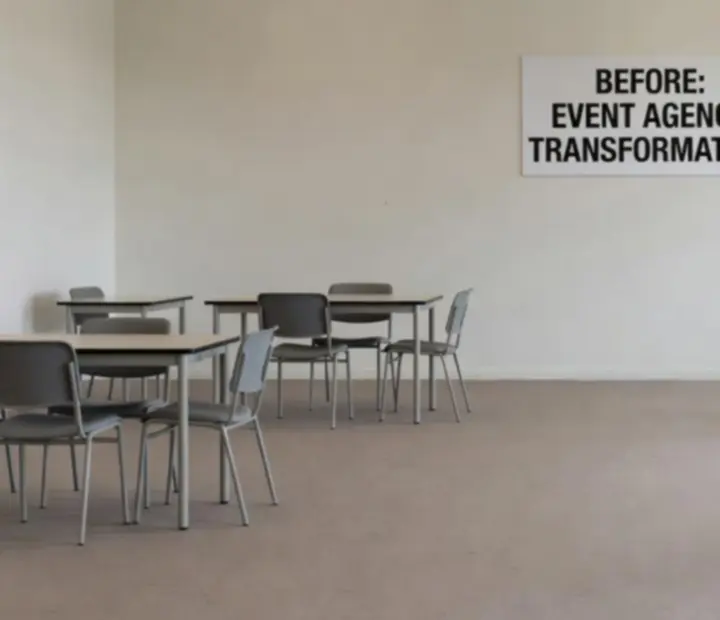 Przed transformacją – zwykła, jasna sala eventowa